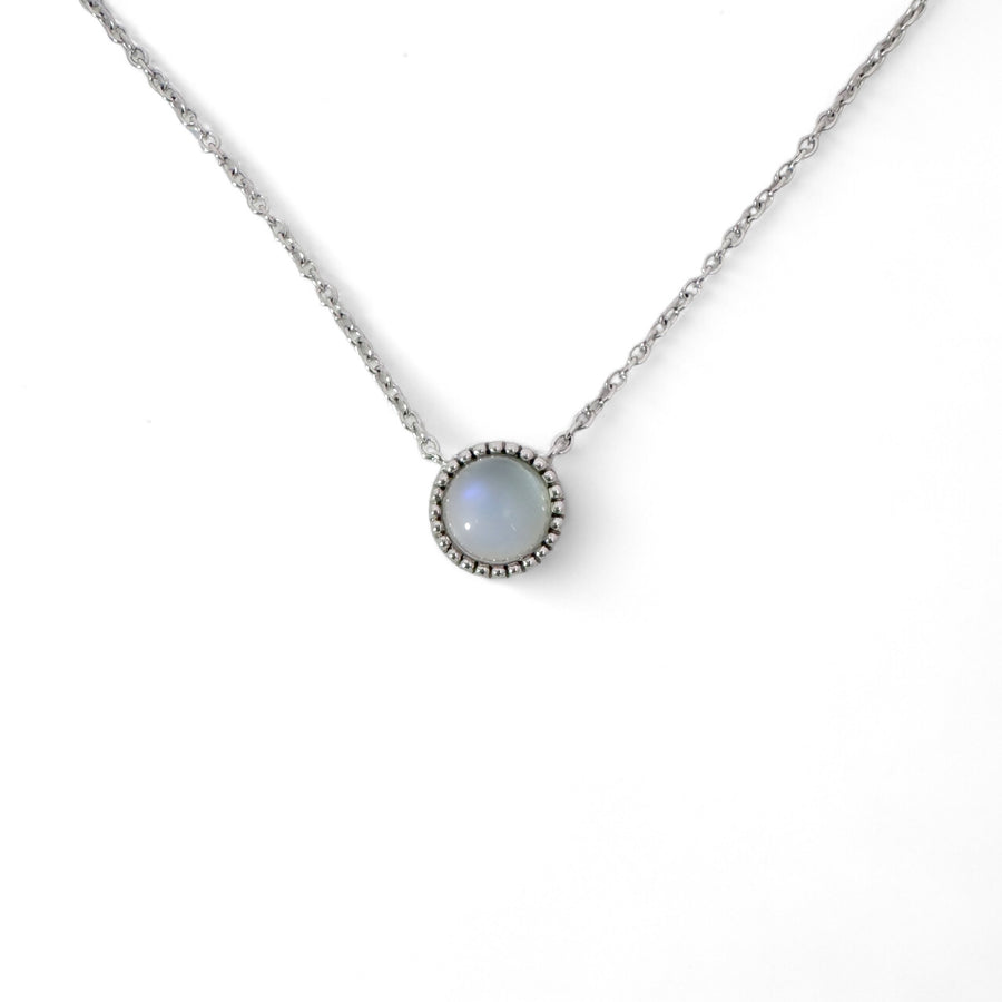 Beaded Bezel Floating Necklace
