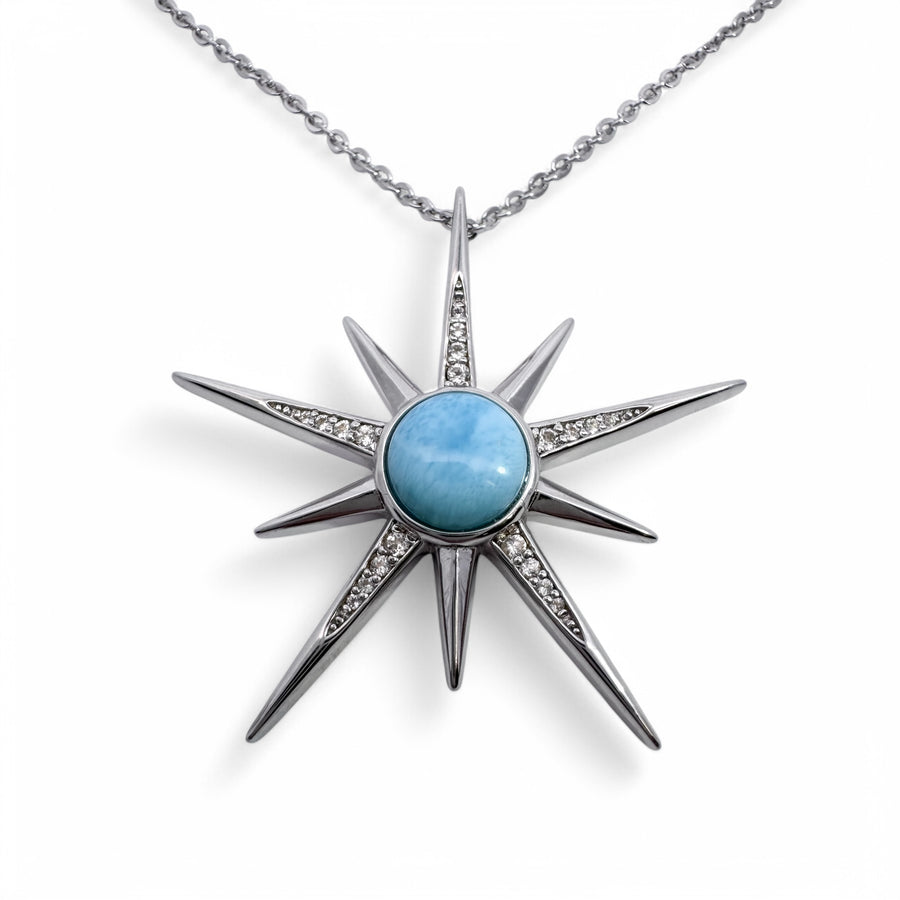Larimar Sunburst Necklace