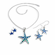 Lab Blue Opal Dancing Starfish Necklace