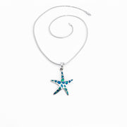 Lab Blue Opal Dancing Starfish Necklace