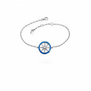 Lab Blue Opal Compass Bracelet