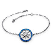 Lab Blue Opal Compass Bracelet