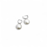 Pearl Drop Huggie Hoops