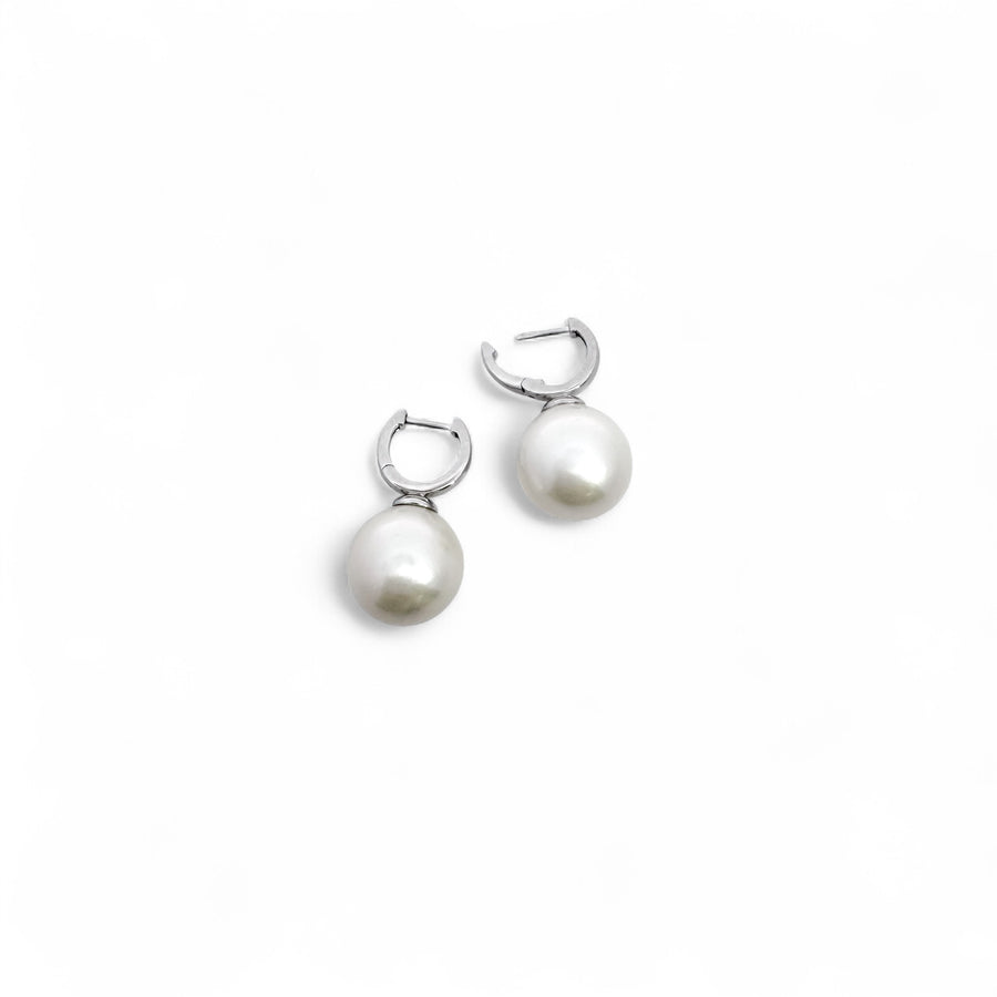 Pearl Drop Huggie Hoops