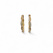 14k Diamond Braided Hoops