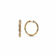 14k Diamond Braided Hoops