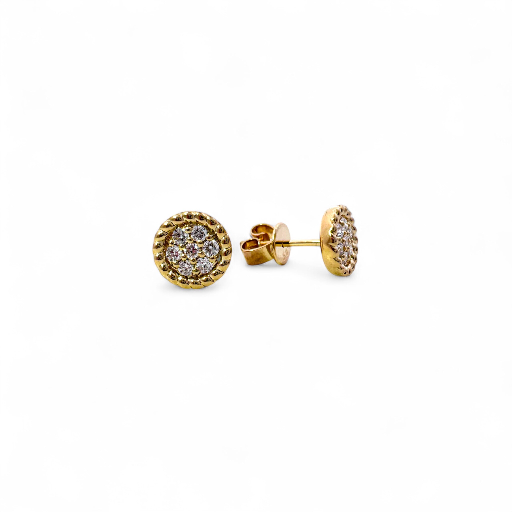 14k Diamond Cluster Rope Earrings