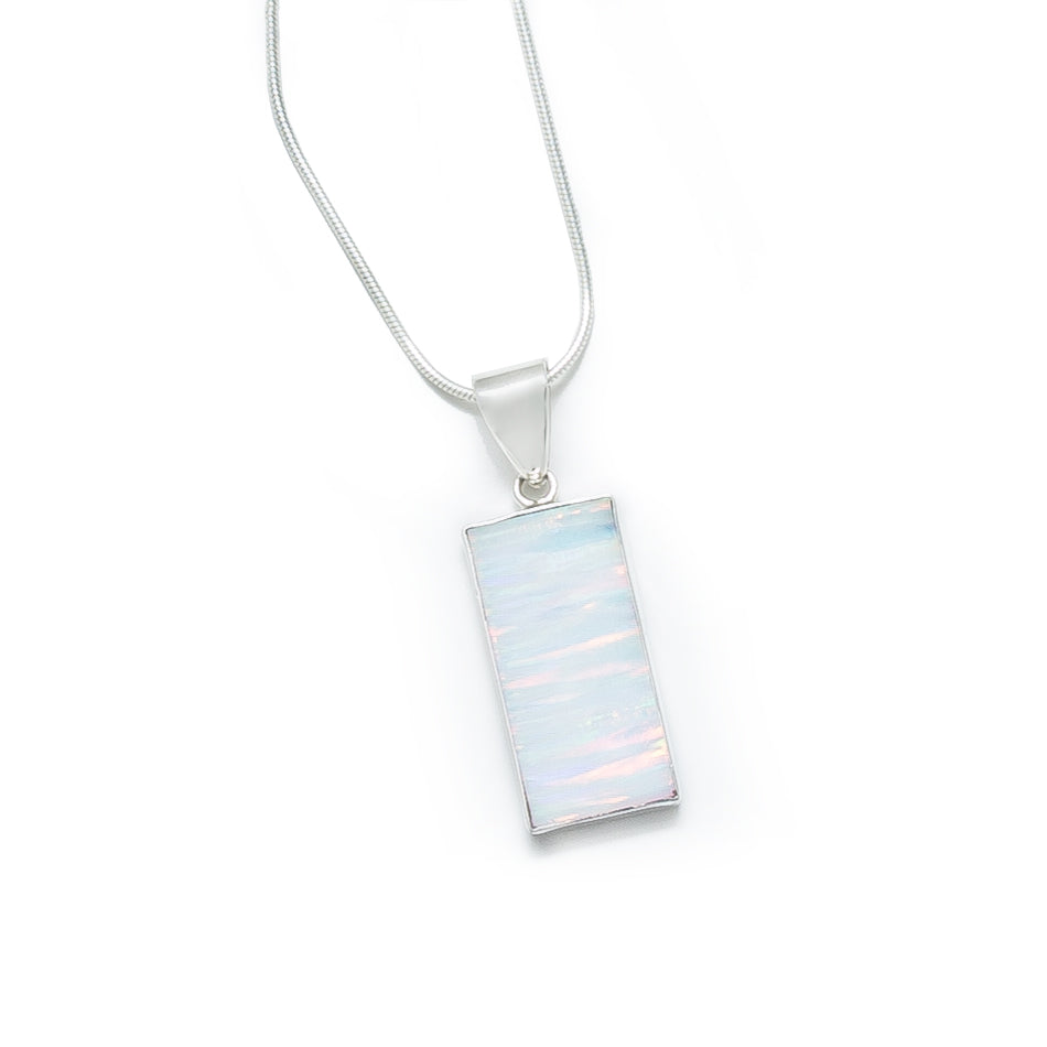 Lab Opal Bar Necklace