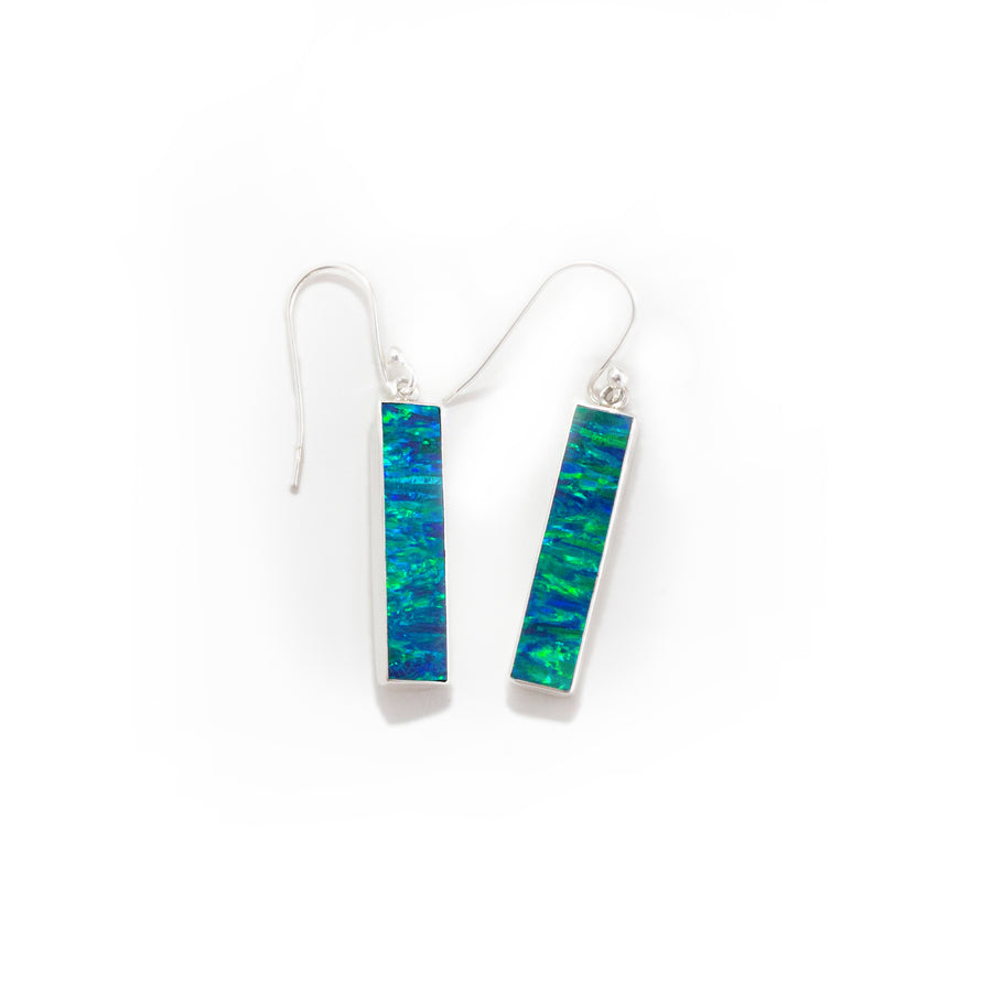 Lab Opal Bar Earrings
