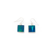 Lab Opal Square Earrings