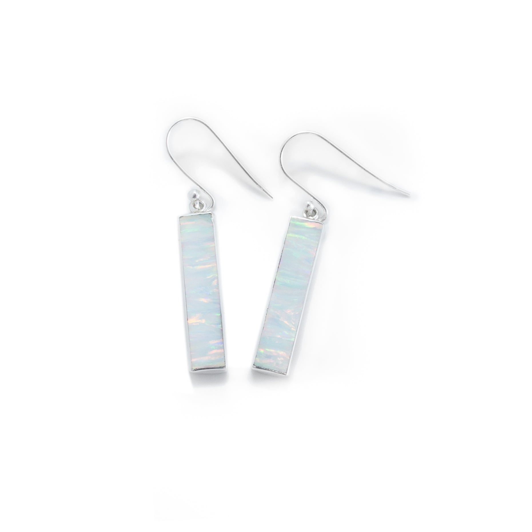 Lab Opal Bar Earrings
