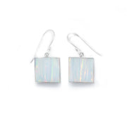 Lab Opal Square Earrings