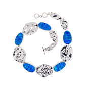 Shimmering Lab Blue Opal Necklace