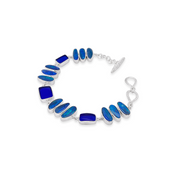 Cobalt Sea Glass and Opal Bracelet