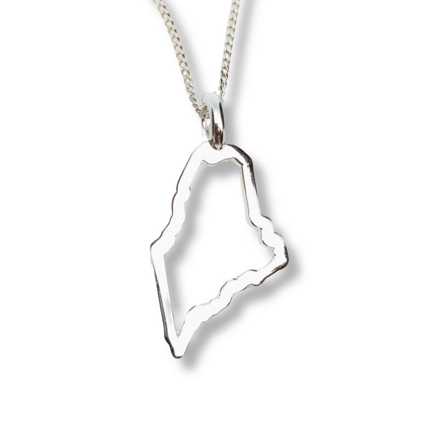 The Maine Outline Necklace in Sterling Silver
