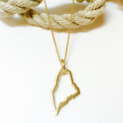 The Maine Outline Necklace in 14k Yellow Gold