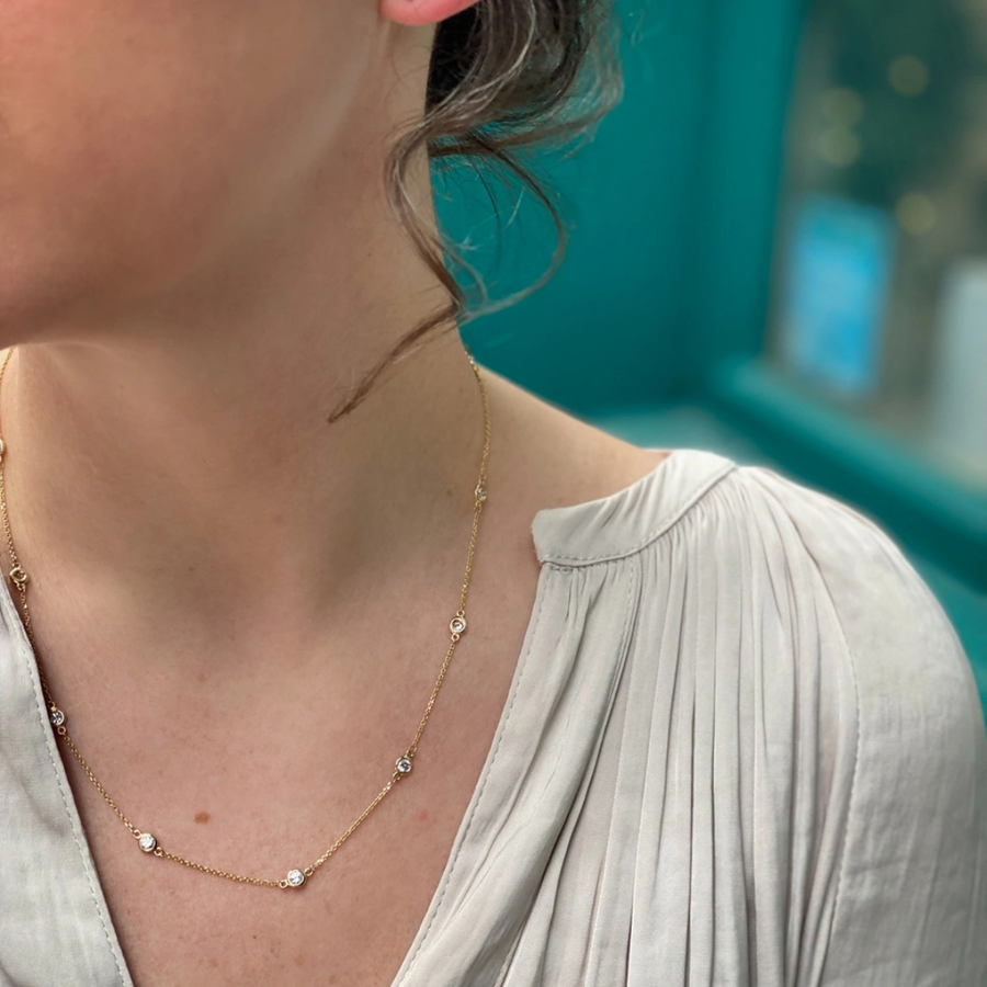 14k Diamond by the Yard Necklace