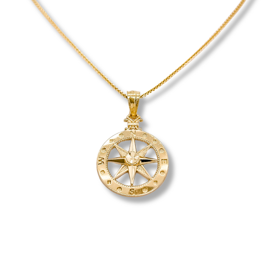 14k Gold Compass Rose Necklace