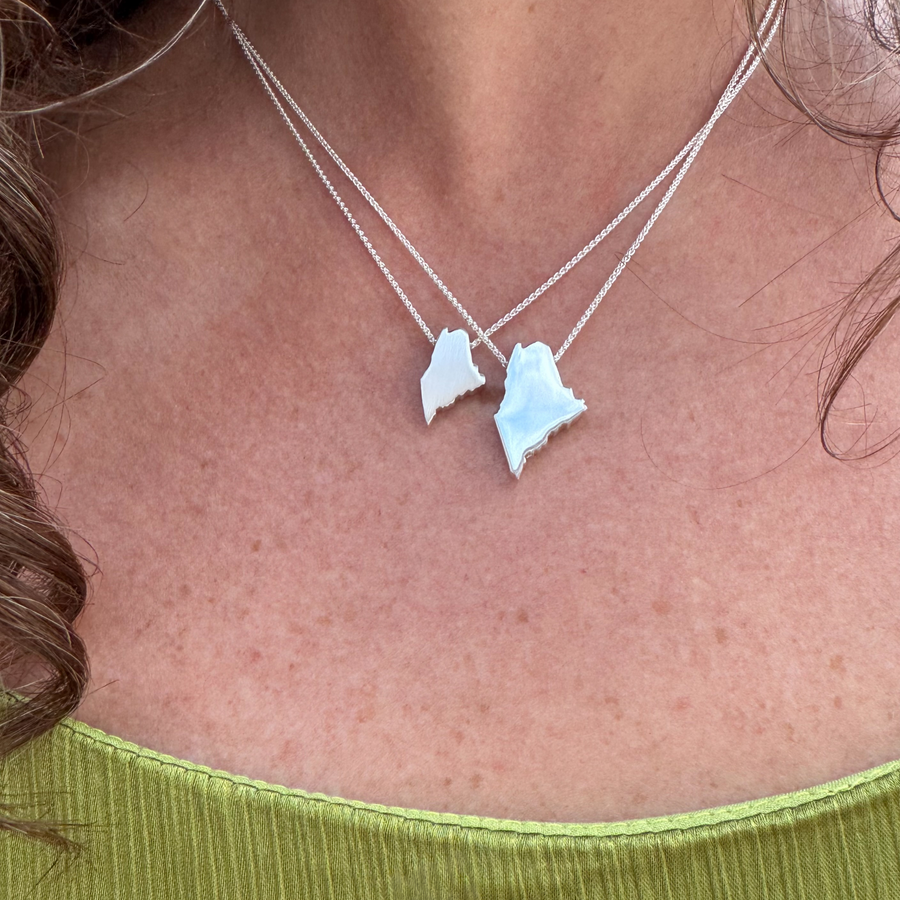 The Maine Silhouette Necklace in Sterling Silver