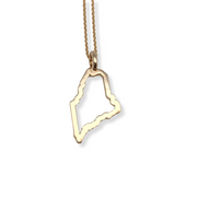 The Maine Outline Necklace in 14k Yellow Gold
