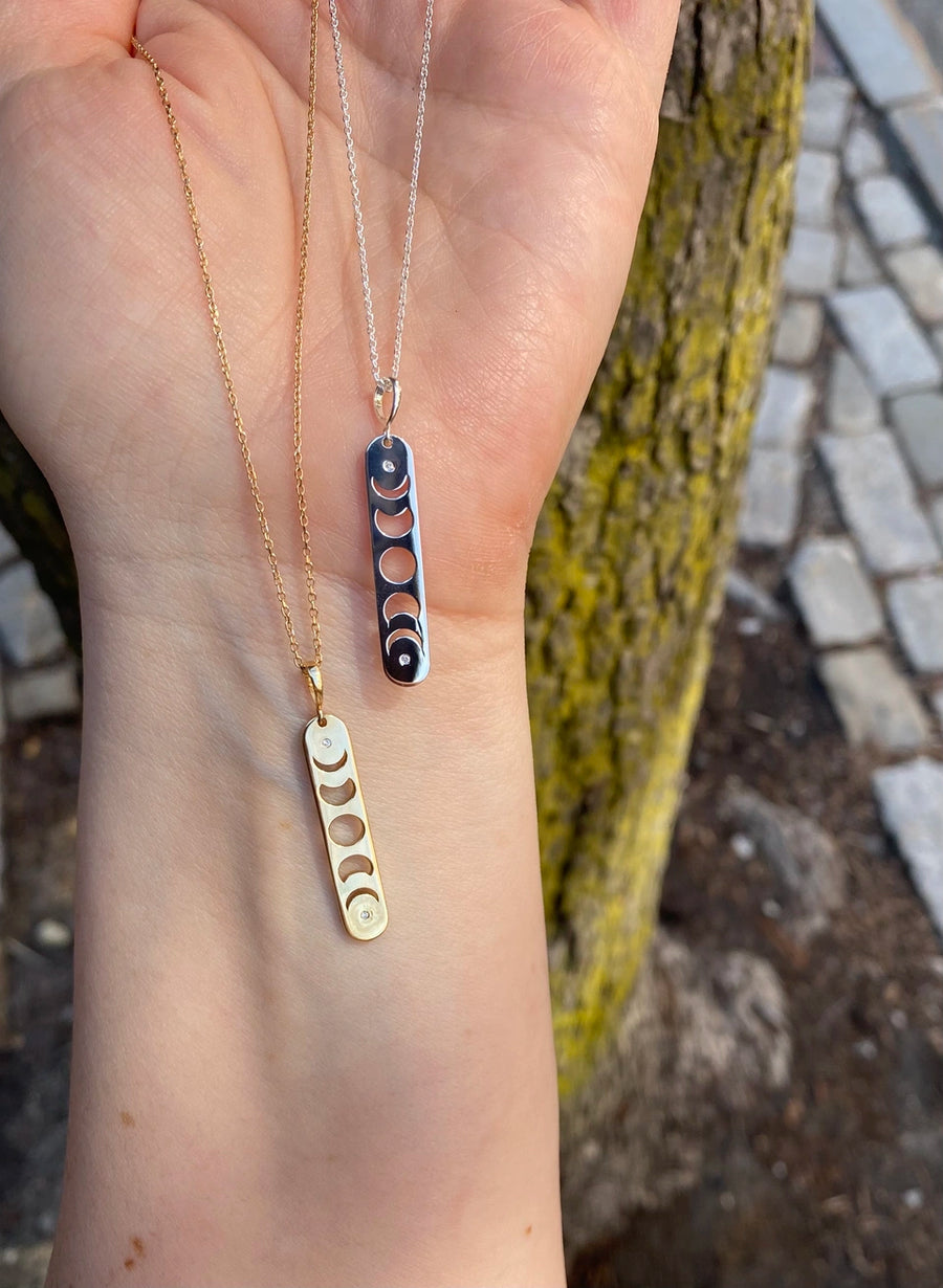 Phases of the Moon Bar Necklace