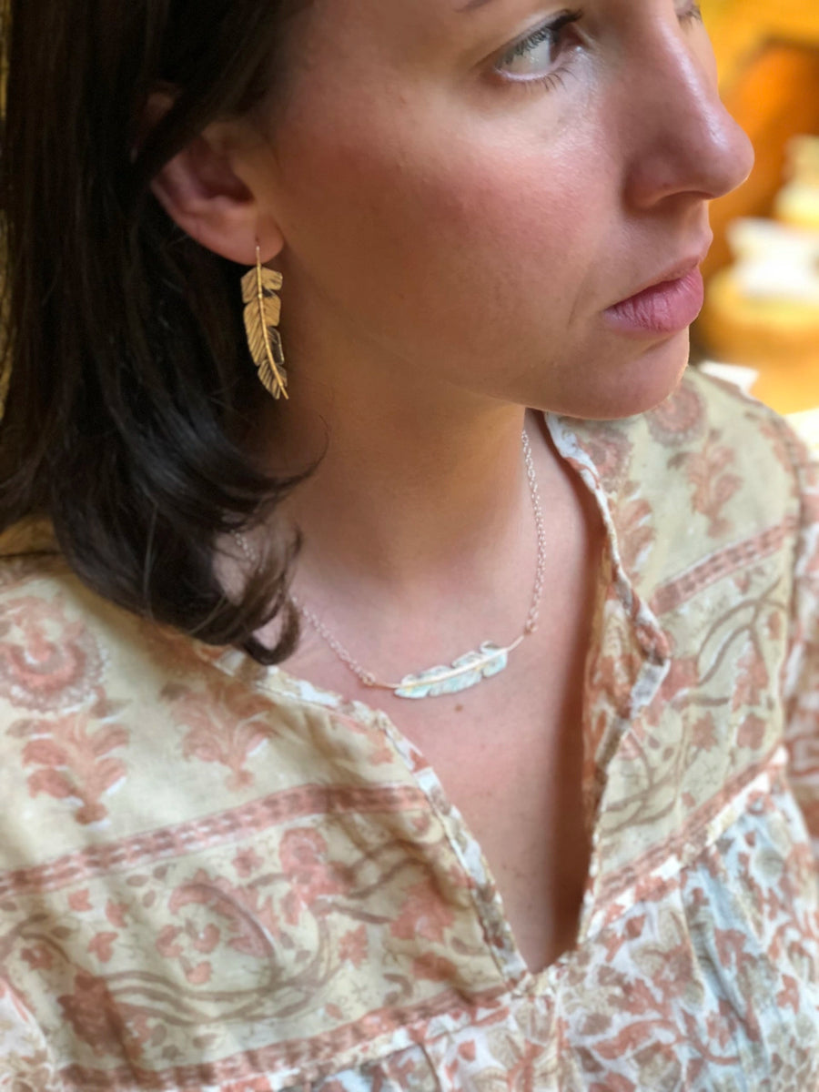 Gilded Feather Earrings