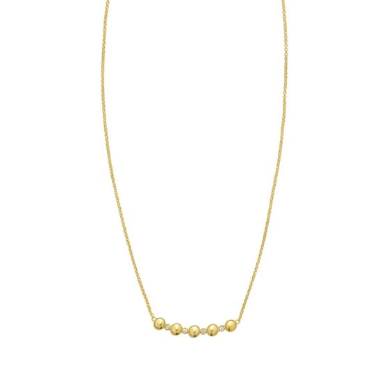 14k Diamond Bar Bubble Necklace