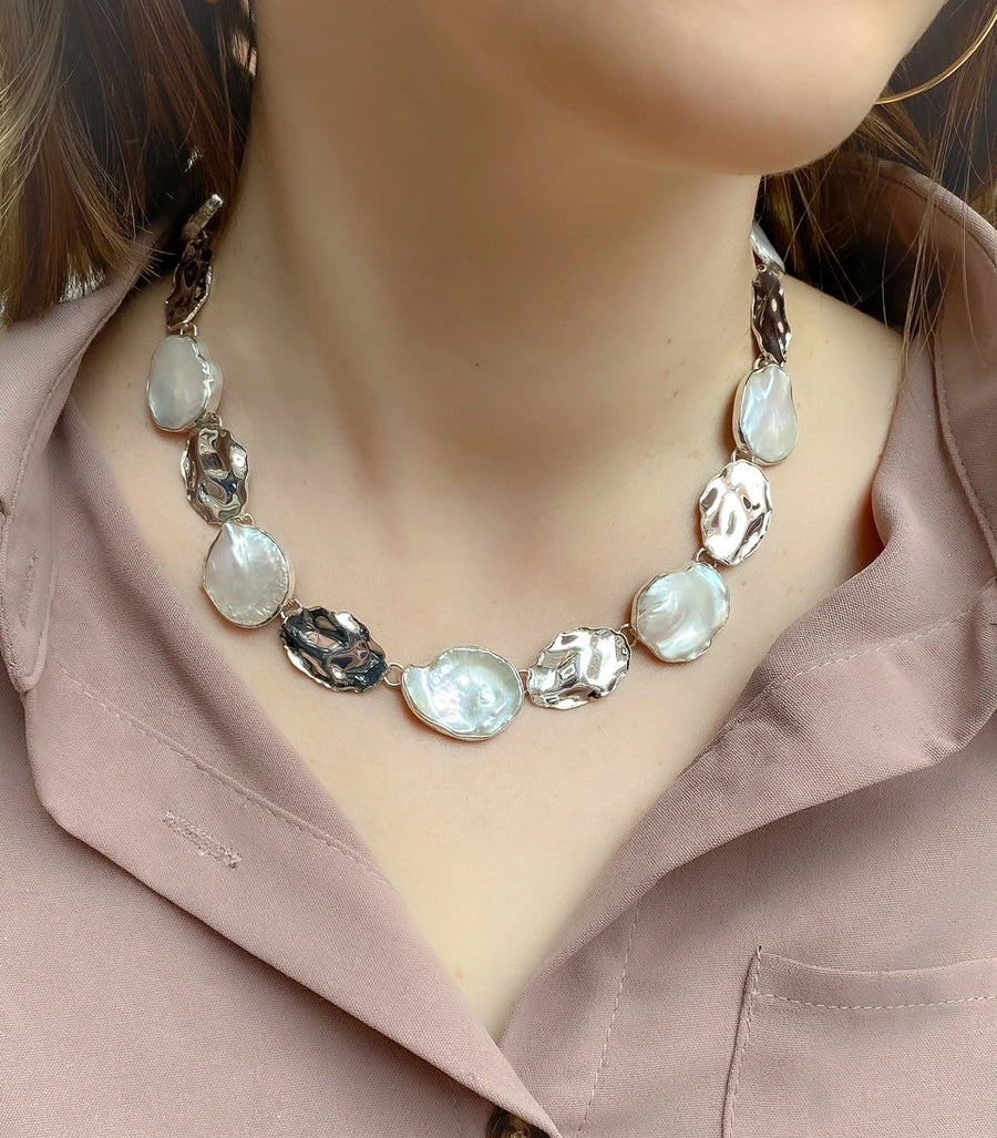 Crinkle Keshi Pearl Necklace