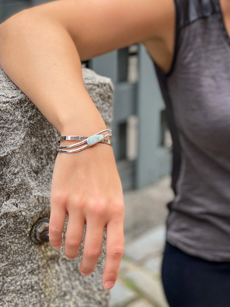 Opal Weave Cuff Bracelet