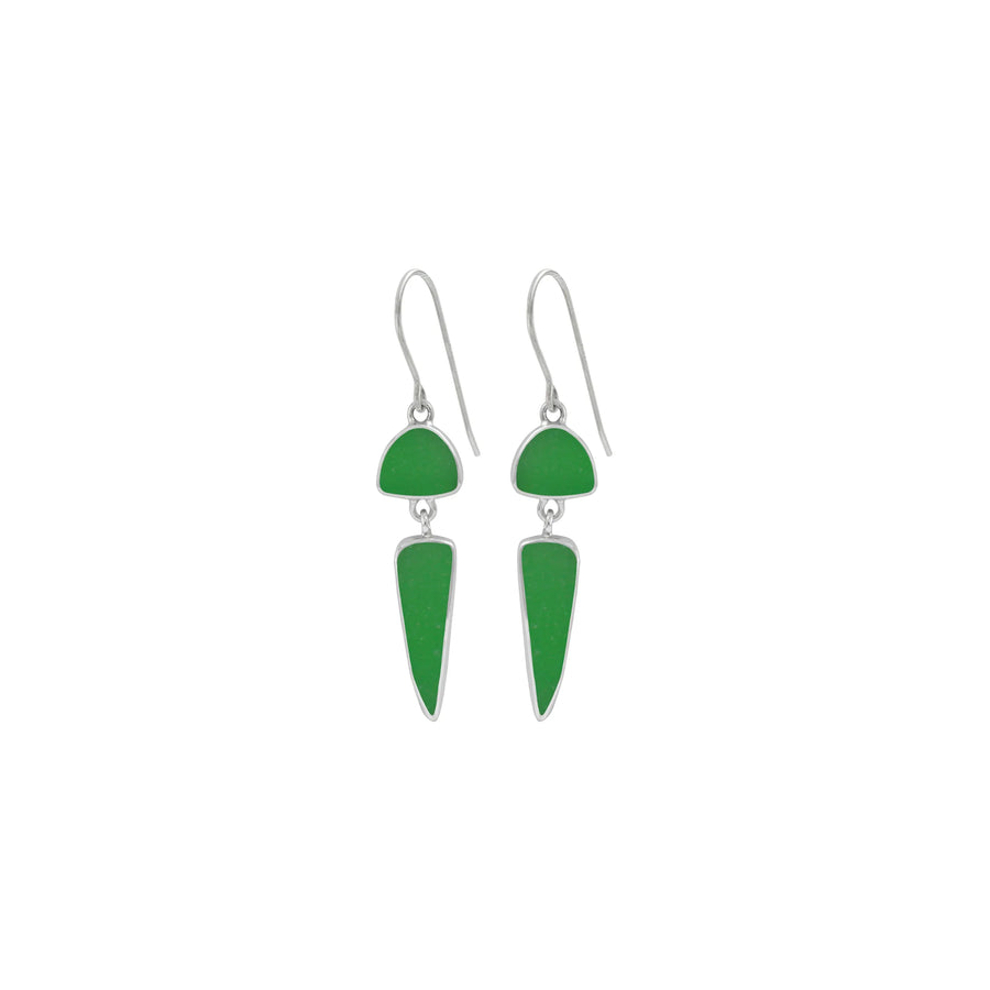 Double Drop Seaglass Dangle Earrings