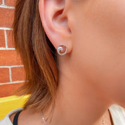 Sparkling Cresting Wave Post Earrings