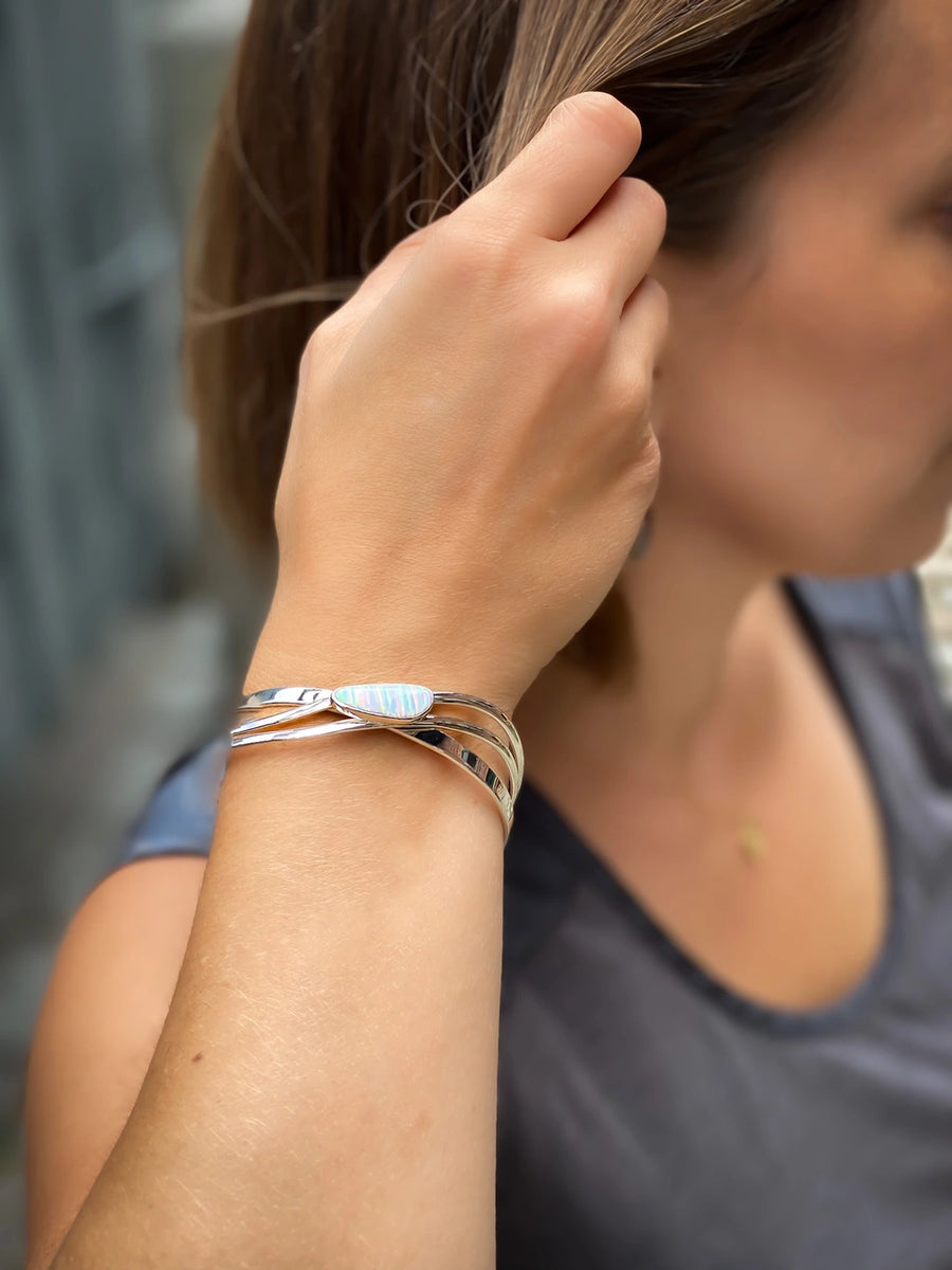 Opal Weave Cuff Bracelet