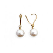 18k Pearl and Diamond Drop Earrings