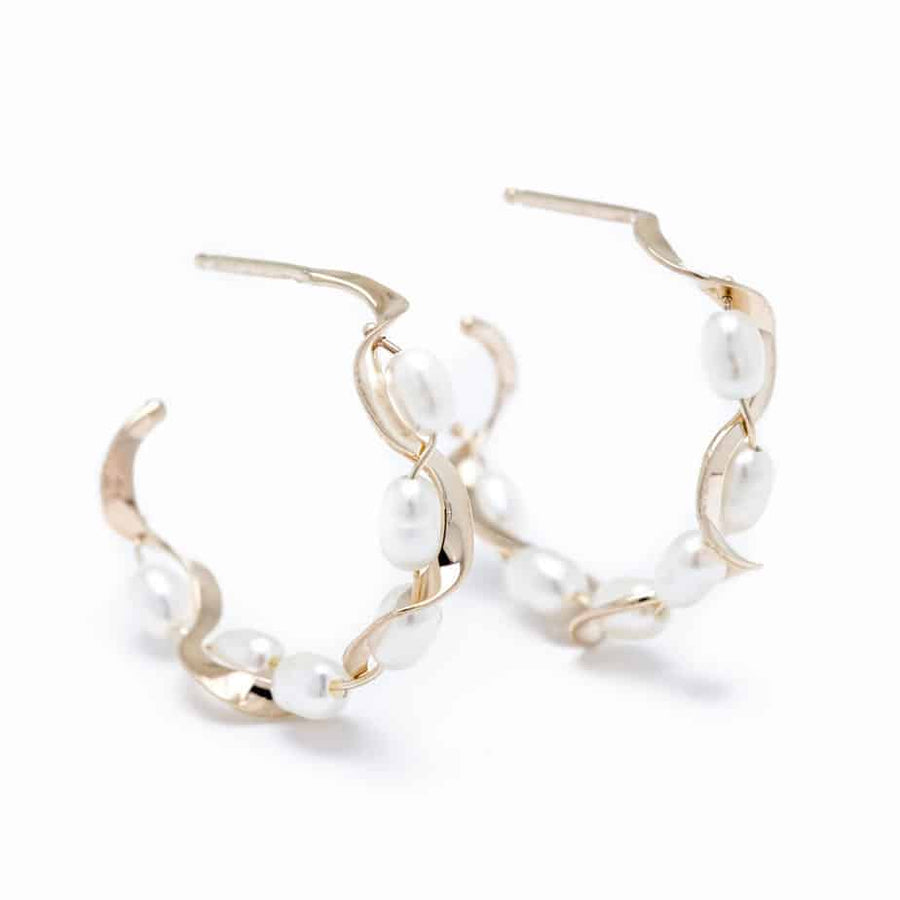 Pearl Ruffle Hoops
