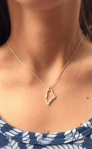 The Maine Outline Necklace in Sterling Silver