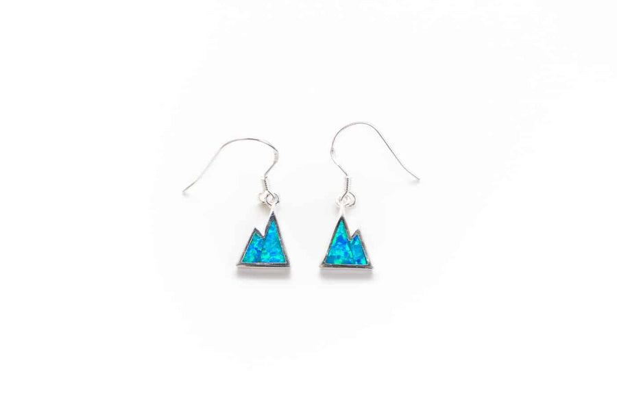 Lab Blue Opal Mountain Earrings