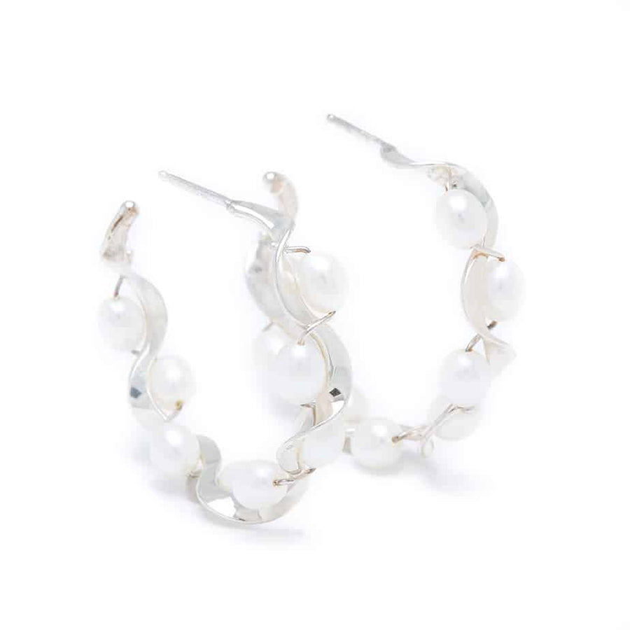 Pearl Ruffle Hoops