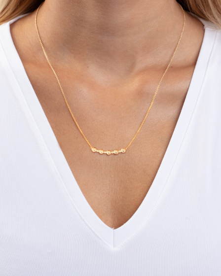 14k Diamond Bar Bubble Necklace