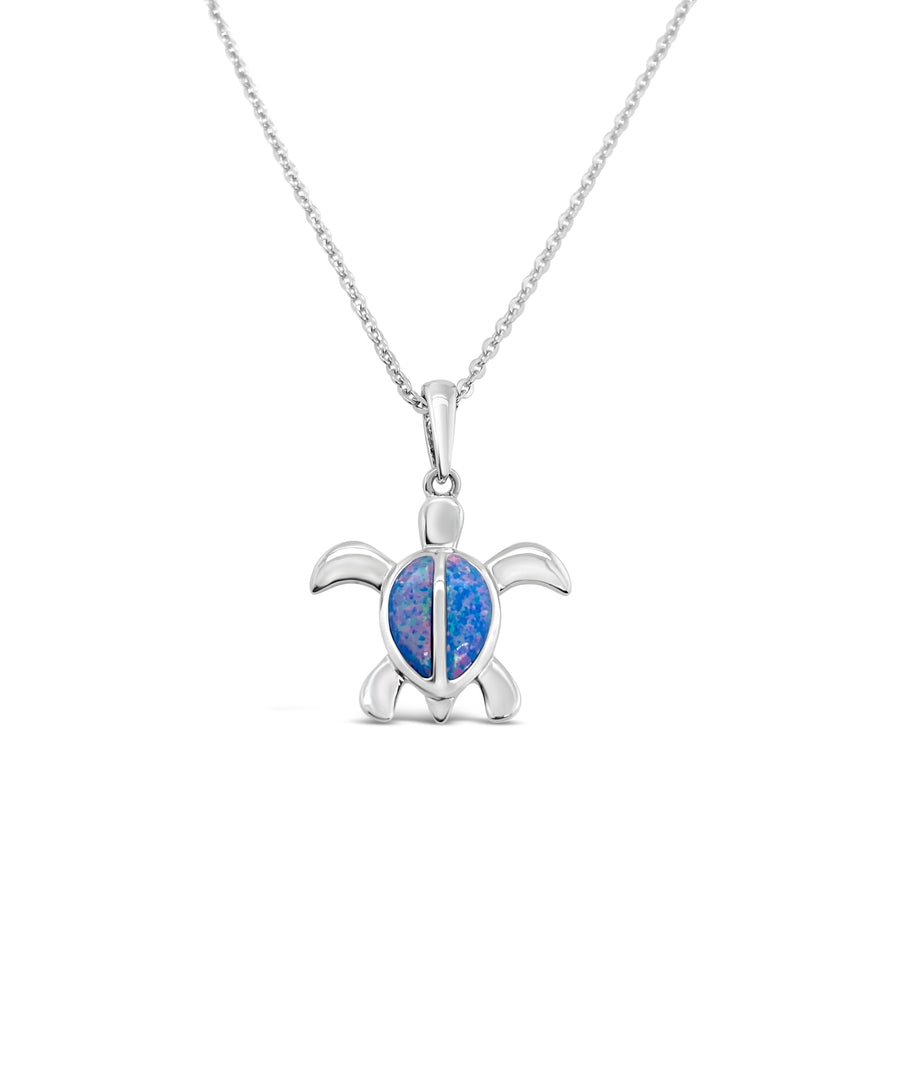 Blue Opal Turtle Necklace
