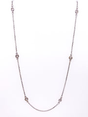 14k Diamond Bezel Station Necklace