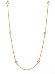 14k Diamond Bezel Station Necklace