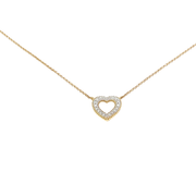 14k Two Toned Diamond Heart Necklace