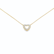 14k Two Toned Diamond Heart Necklace