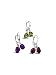 Oval Gemstone Earrings
