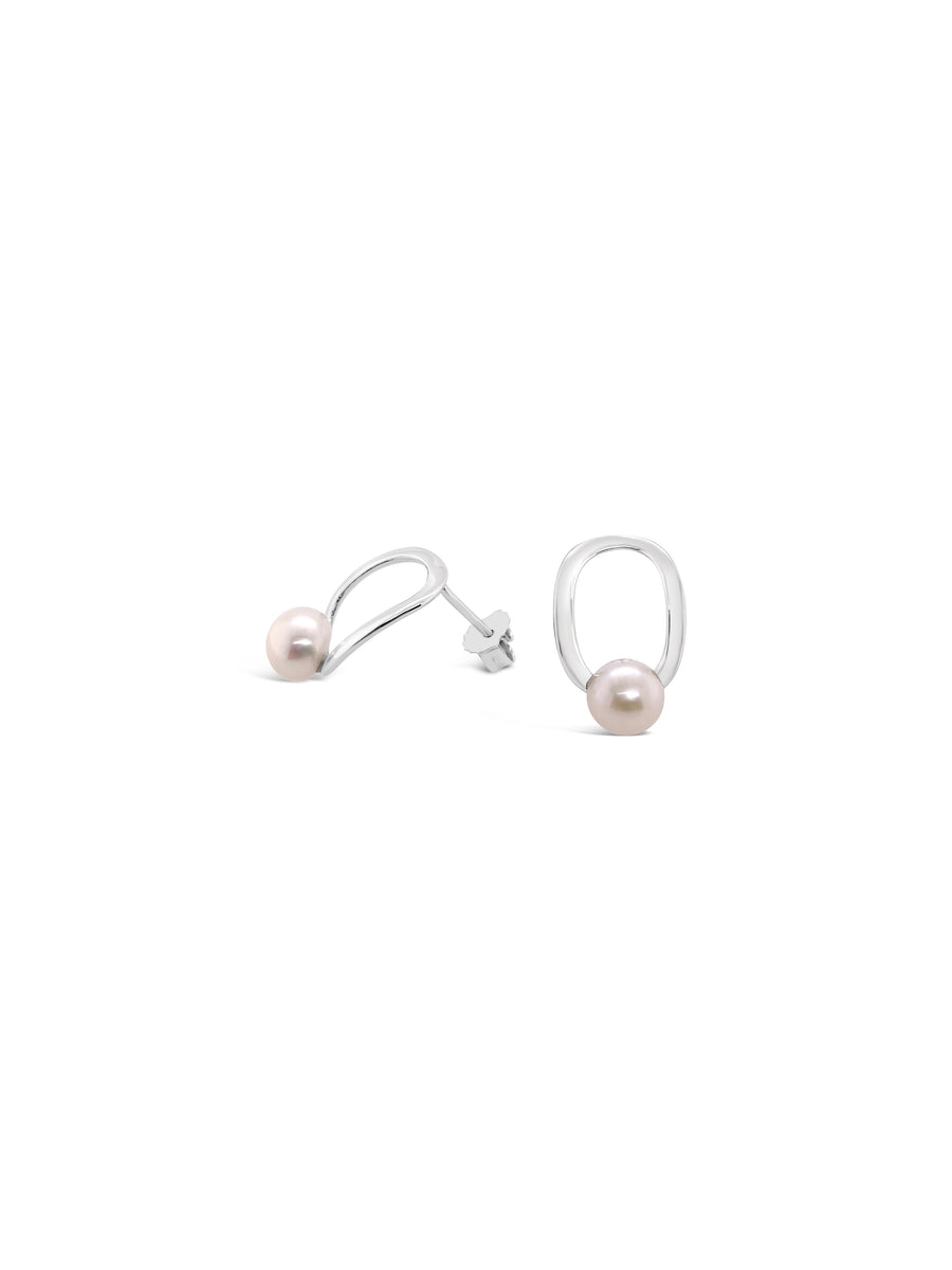 Open Circle Pearl Posts