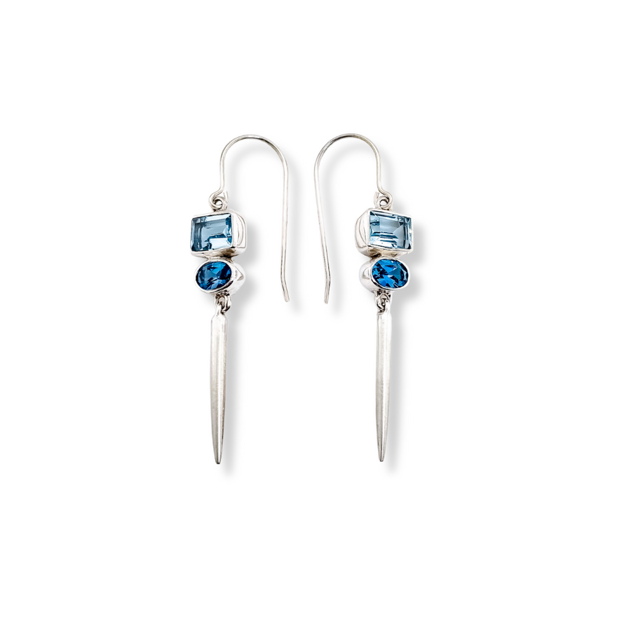 Blue Topaz Icicles Earrings