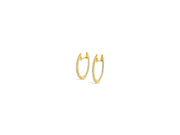 14k Oval Diamond Hoops