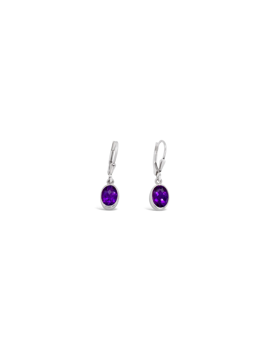 Oval Gemstone Earrings