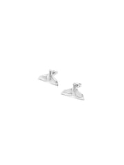 Petite Sterling Silver Whale Tail Post Earrings