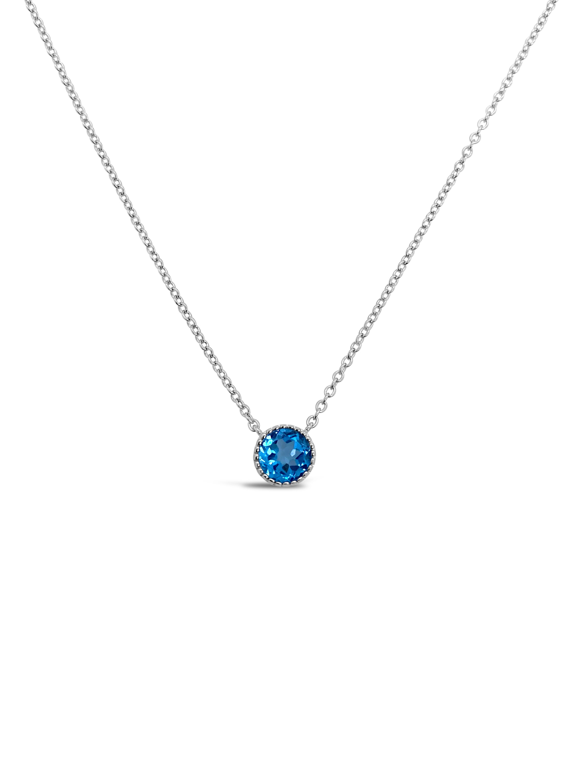 Beaded Bezel Floating Necklace